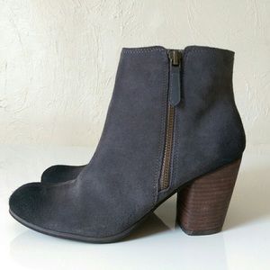 Grey suede booties